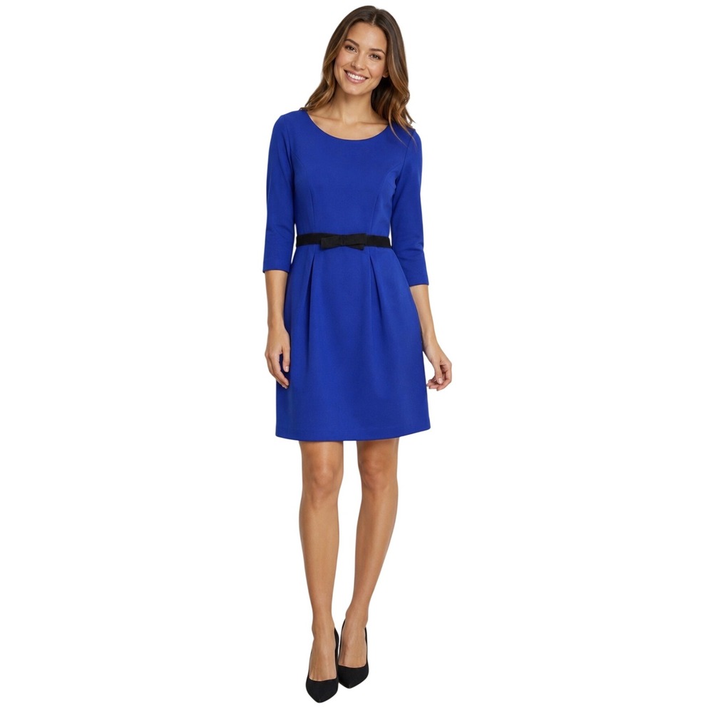 Girls from Savoy Anthropologie Royal Blue Belted Fit & Flare Dress XS